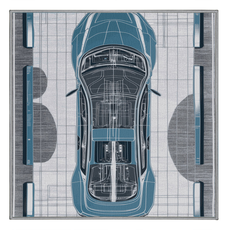 Tapis de transport gris lavable à la machine, Carré 4 pi