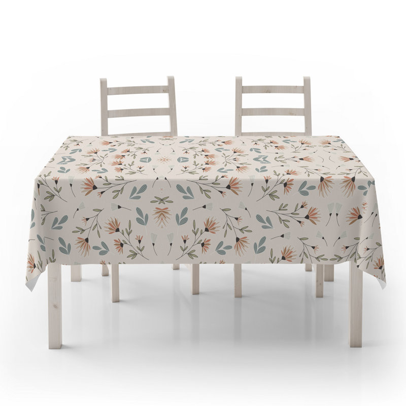 Durable Tablecloth, 50% Cotton / 50% Polyester, 55.1 x 118.1 inches | Machine Washable at 86°F, Tumble Dryer Safe, Ironable | Perfect for Dining Room, Parties & Everyday Use, Elegant Design & Easy Care