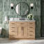 Meuble-lavabo simple en bois massif 48 po avec lavabo en marbre de Carrare 1,5 po Tidworth-208231500-219447702
