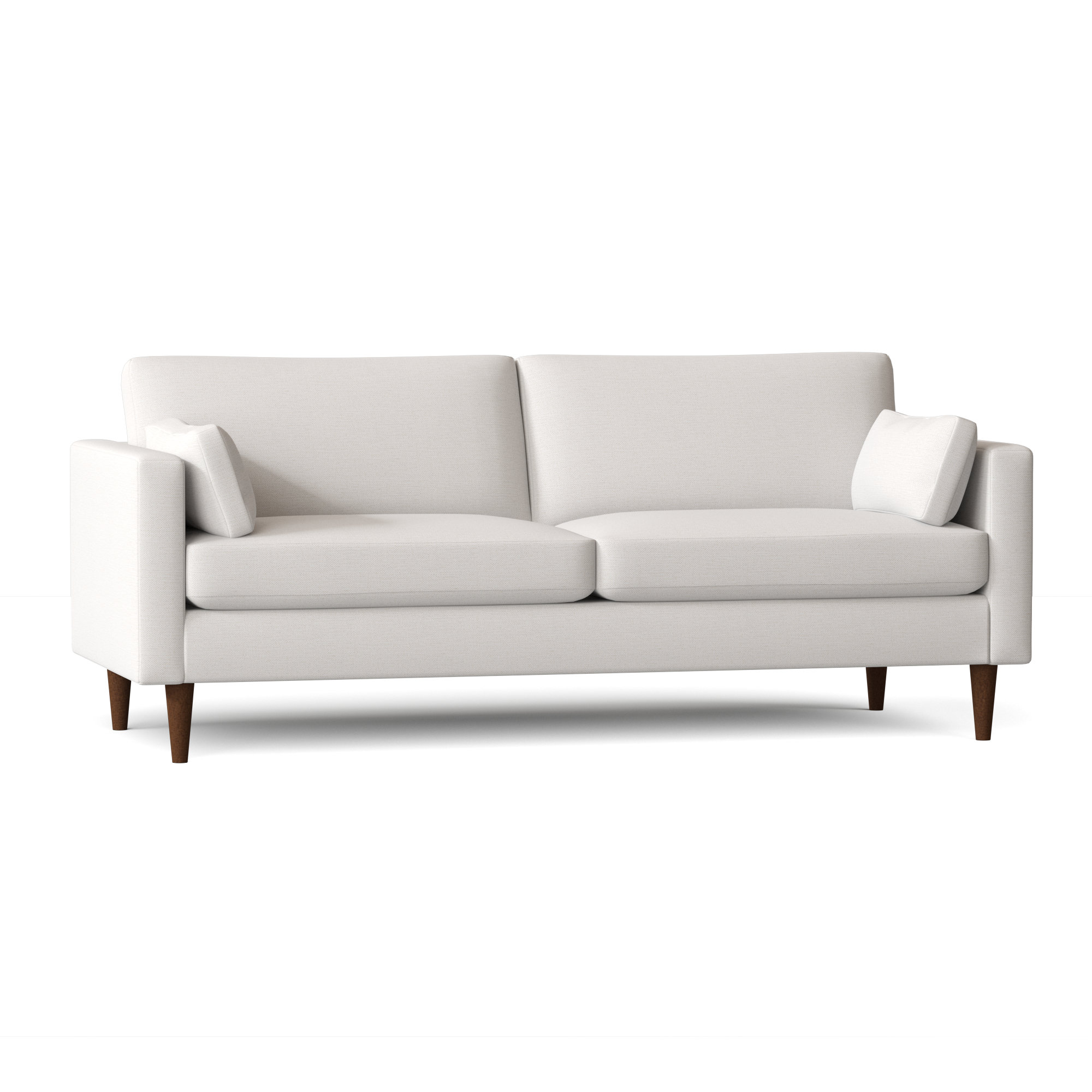 Viveros 81'' Upholstered Sofa, Snow Ivory Performance, Espresso