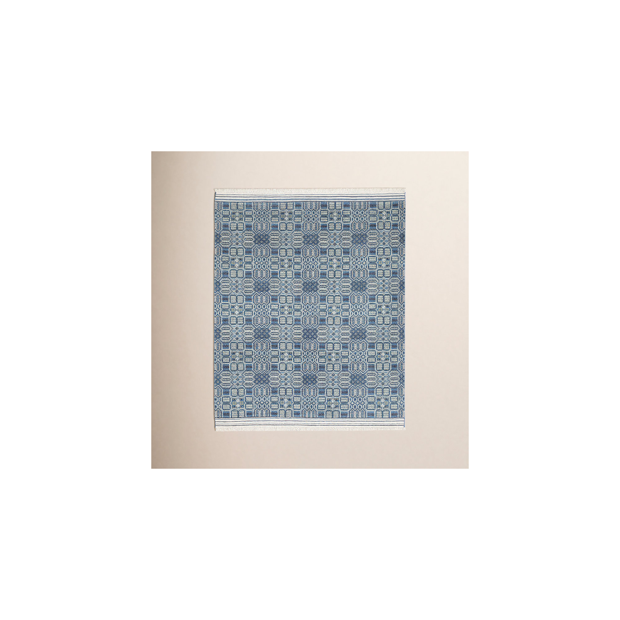 Angelica's Garden Hand-Knotted Green Rug, Rectangle 5' x 8'