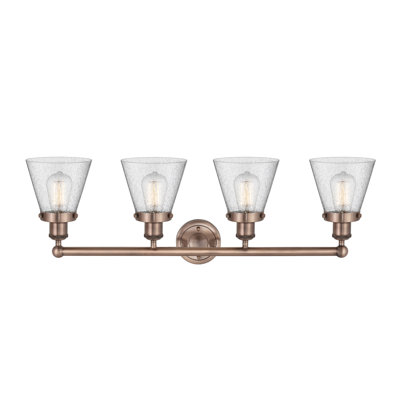 Éclairage pour meuble-lavabo de salle de bain 4 lumières Edison Cone