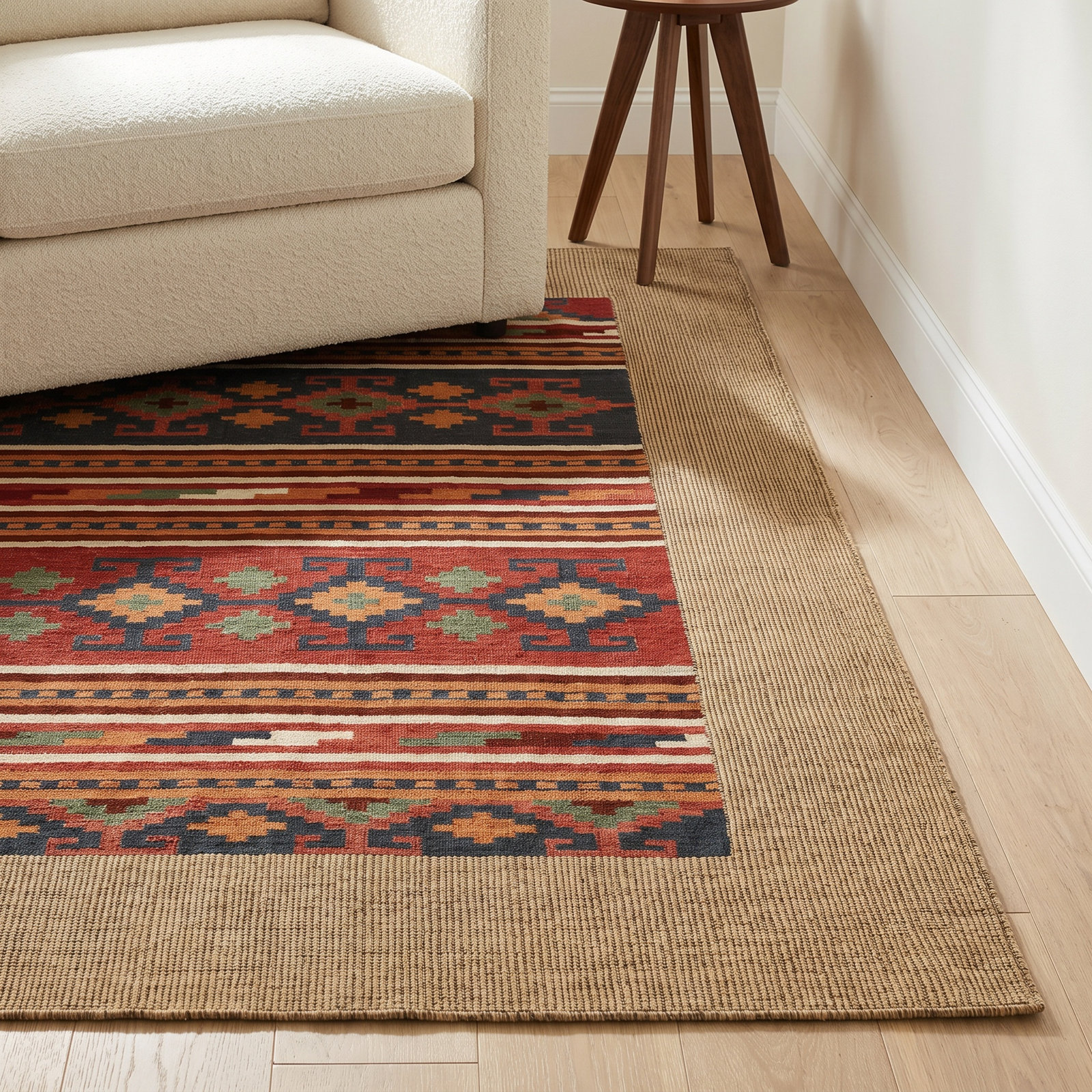 Adobe Multi Hand-Woven Geometric Jute Rug, Rectangle 8' x 10'