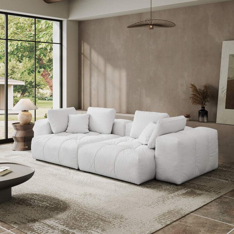 Canapé modulaire modulaire, siège à combinaison profonde surdimensionné, housses de coussin amovibles et lavables, tissu, rembourrage en duvet