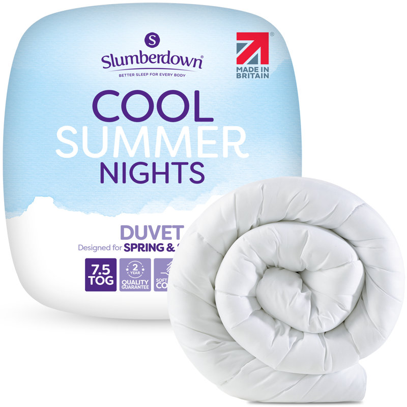 Slumberdown Cool Summer Nights Duvet 7.5 Tog Lightweight Soft Touch Cover Machine Washable, Single
