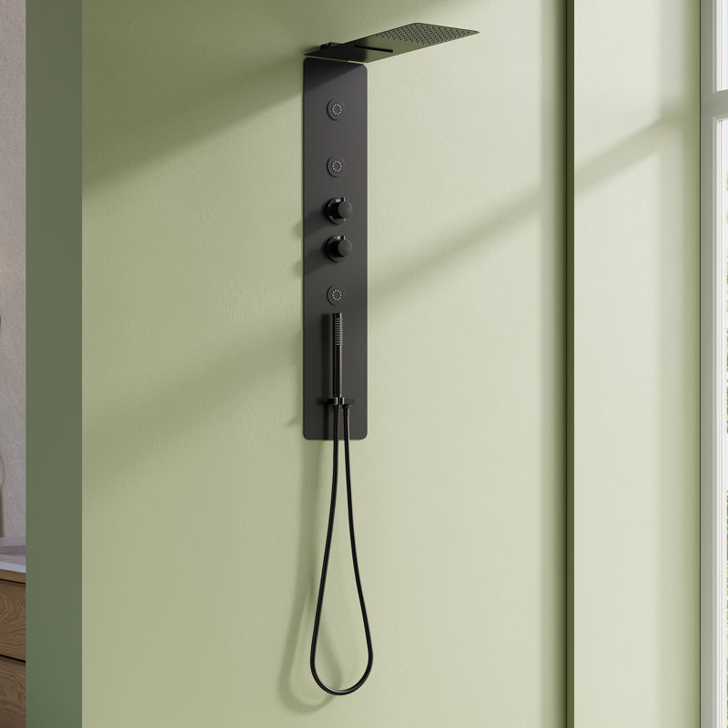 39 In.  4-Function Full Body Shower Panel System With Rainfall Shower Head,Body Jets And Hand Shower,(Valve Included)