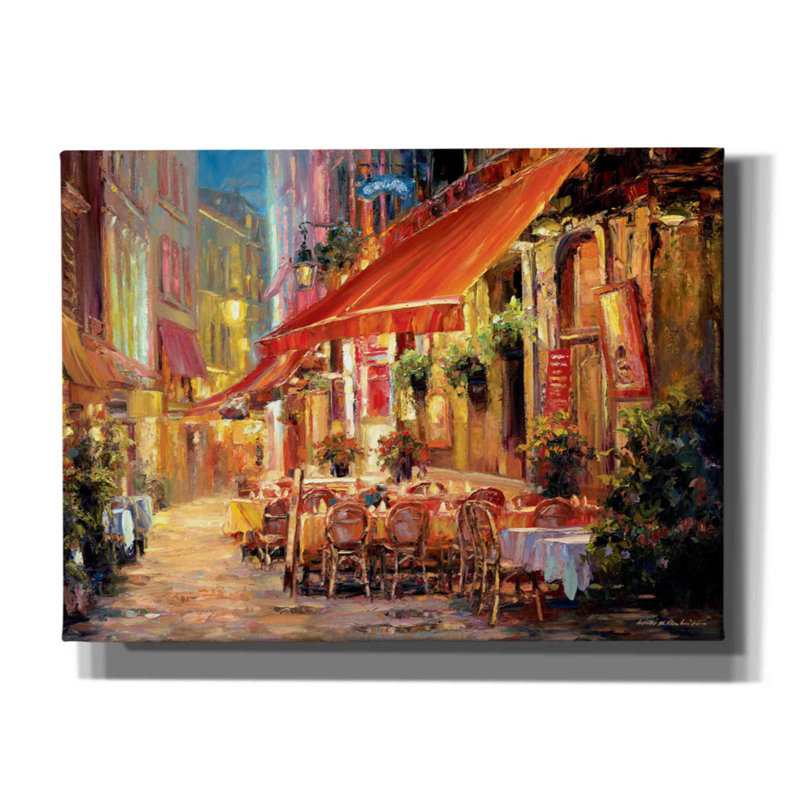 «Café in Light» par Haixia Liu, art mural sur toile, H 40 po x l 54 po x P 1,5 po