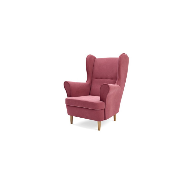 Blume Upholstered Wingback Chair, Pink