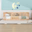 Lit simple en bois avec coins arrondis-687931775