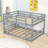 Wooden Bunk Bed With Dual Ladders,Sturdy Slats And Guardrails-757452444-757452443