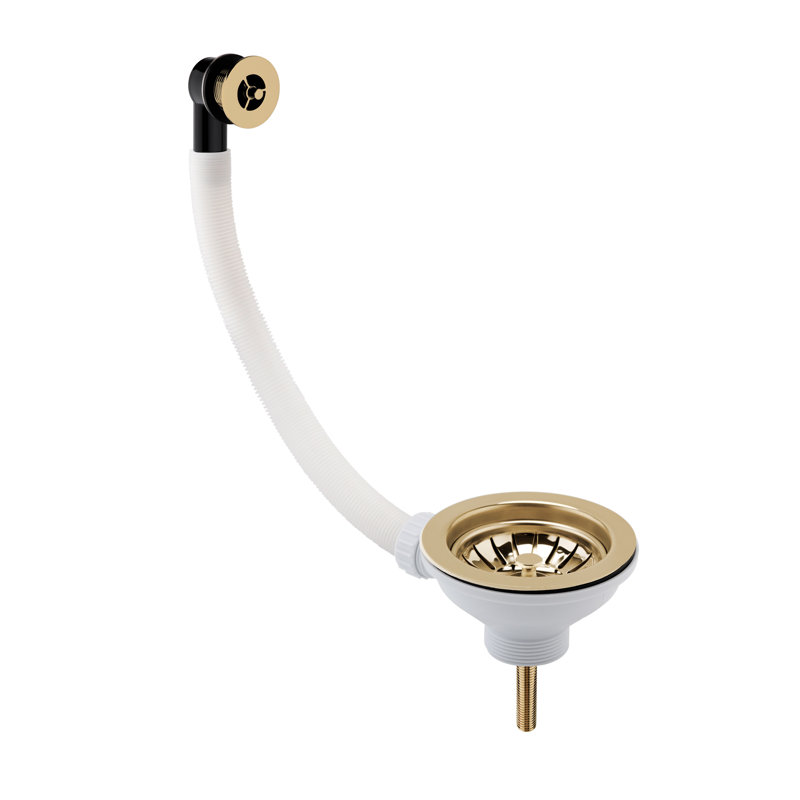 12cm Basket Strainer Waste With Overflow, Brushed Nickel