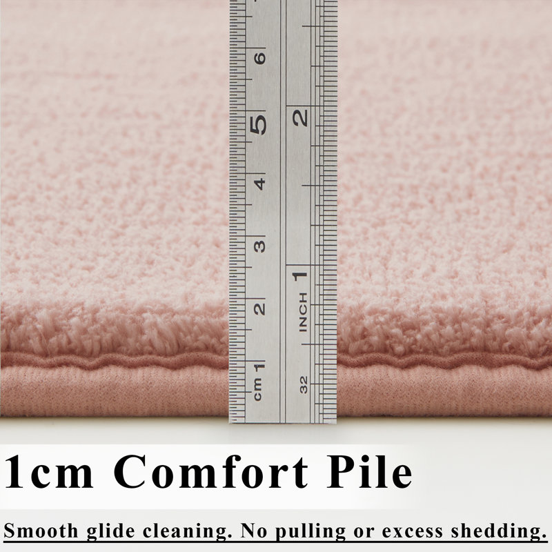 Luxury Fluffy High-Pile Rug for Living Room & Bedroom, 200 cm x 290 cm, Light Pink