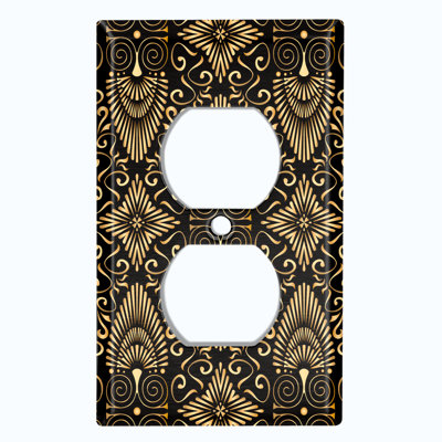 Patterned 1 - Gang Duplex Outlet Standard Wall Plate