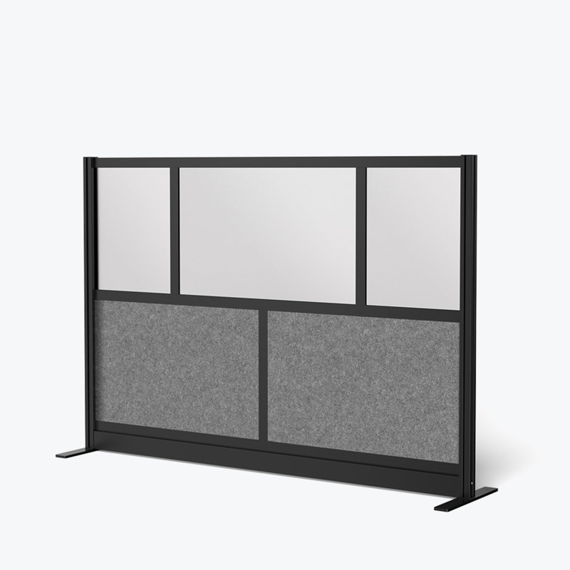 Mur modulaire avec cadre Harmony, 70" H x 48" L, Noir/gris