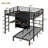 Metal Modern Bunk Bed Frame, Full XL Over Twin With Folding Desk, Built-In Closet, LED, Space-Saving Noise Reduced Sleek Black