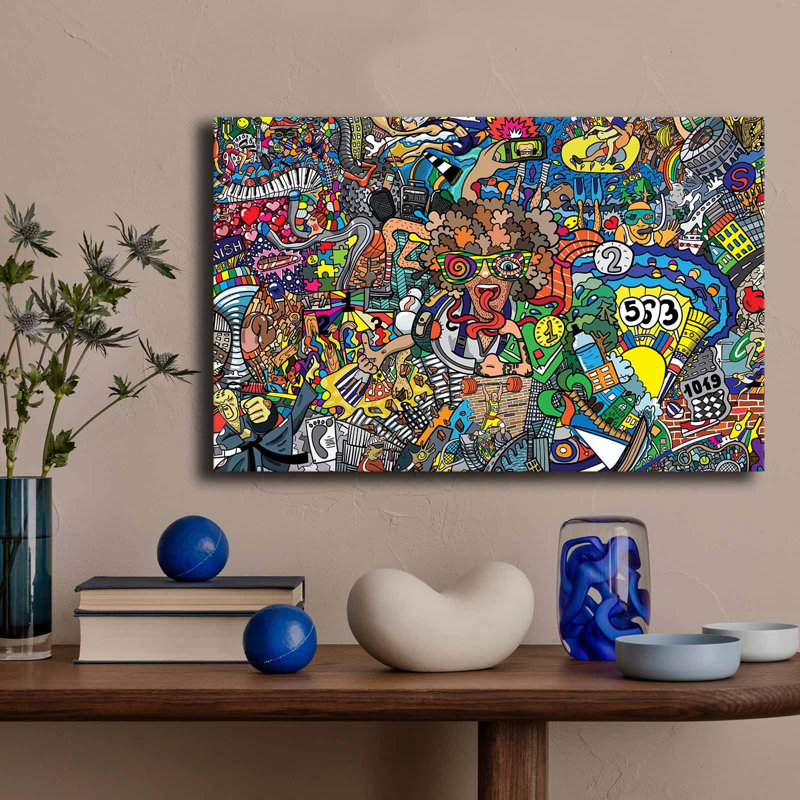 Superbe peinture sur toile décorative de 17,7 po x 27,6 po | 100% toile avec cadre 100% bois (épaisseur: 1,1 pouce) | Parfait pour la décoration intérieure, le salon et les espaces de bureau, les couleurs vives et le design élégant