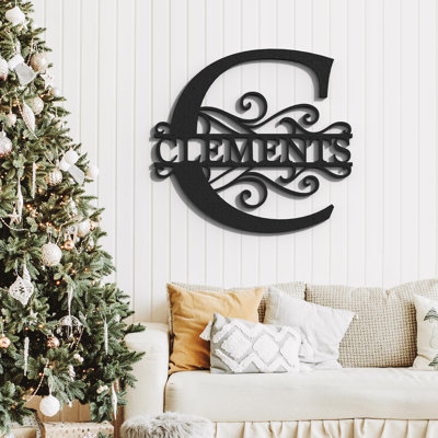 LL02 Custom Metal Signs Metal Name Sign Metal Wall Art Split Letter Monogram Wall Decor Metal Wall Art Last Name Sign Family Name Sign Personalized Wedding Gift Fire Pit Sign Outdoor Decor Cabin Sign
