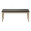 Élégant banc rectangulaire rembourré de 48 pouces, structure en bois massif, tissu, pour les entrées et les salles à manger.