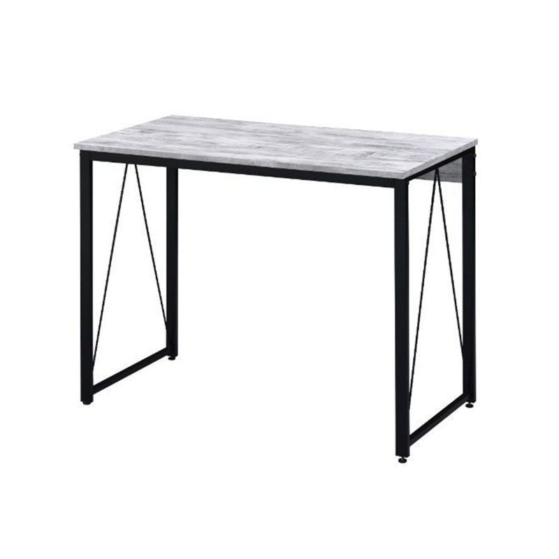 Divulge and black writing desk, Antique White, 28" H x 35" W x 18" D