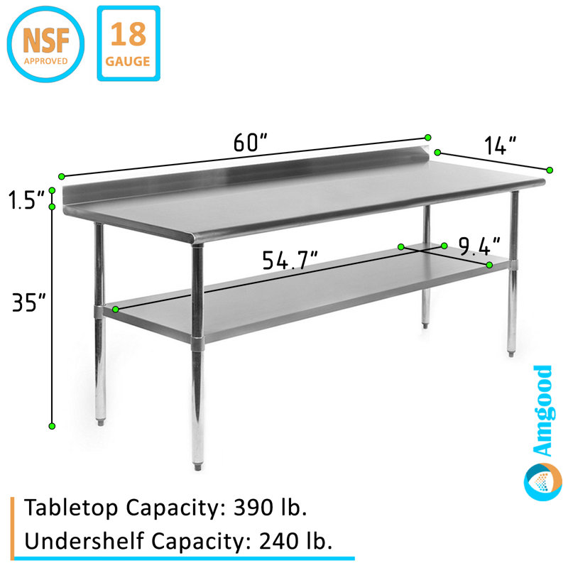 60'' W Stainless Steel Top Workbench