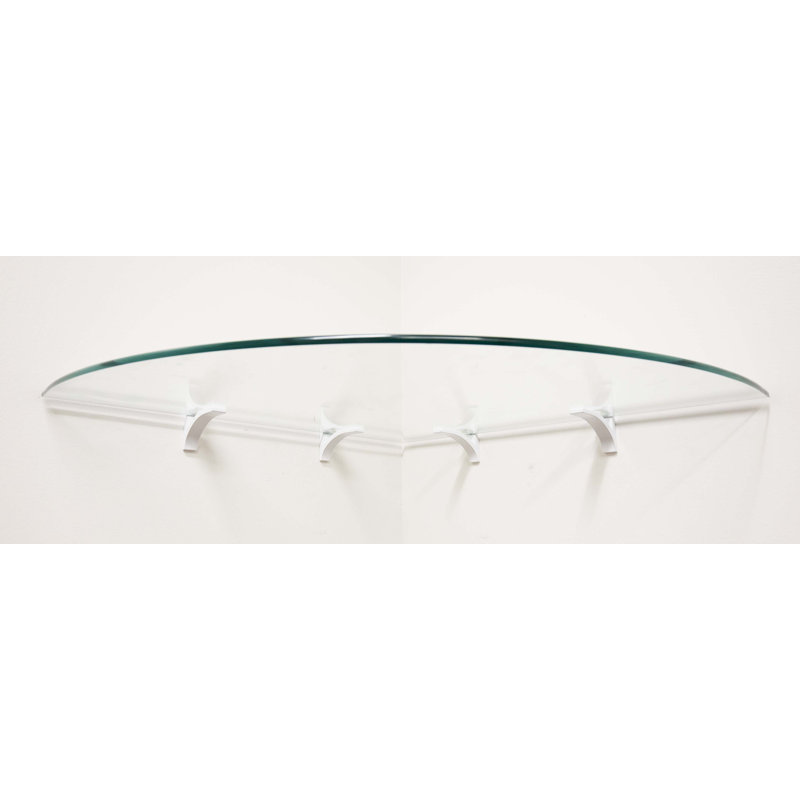 Glass Corner Shelf, White