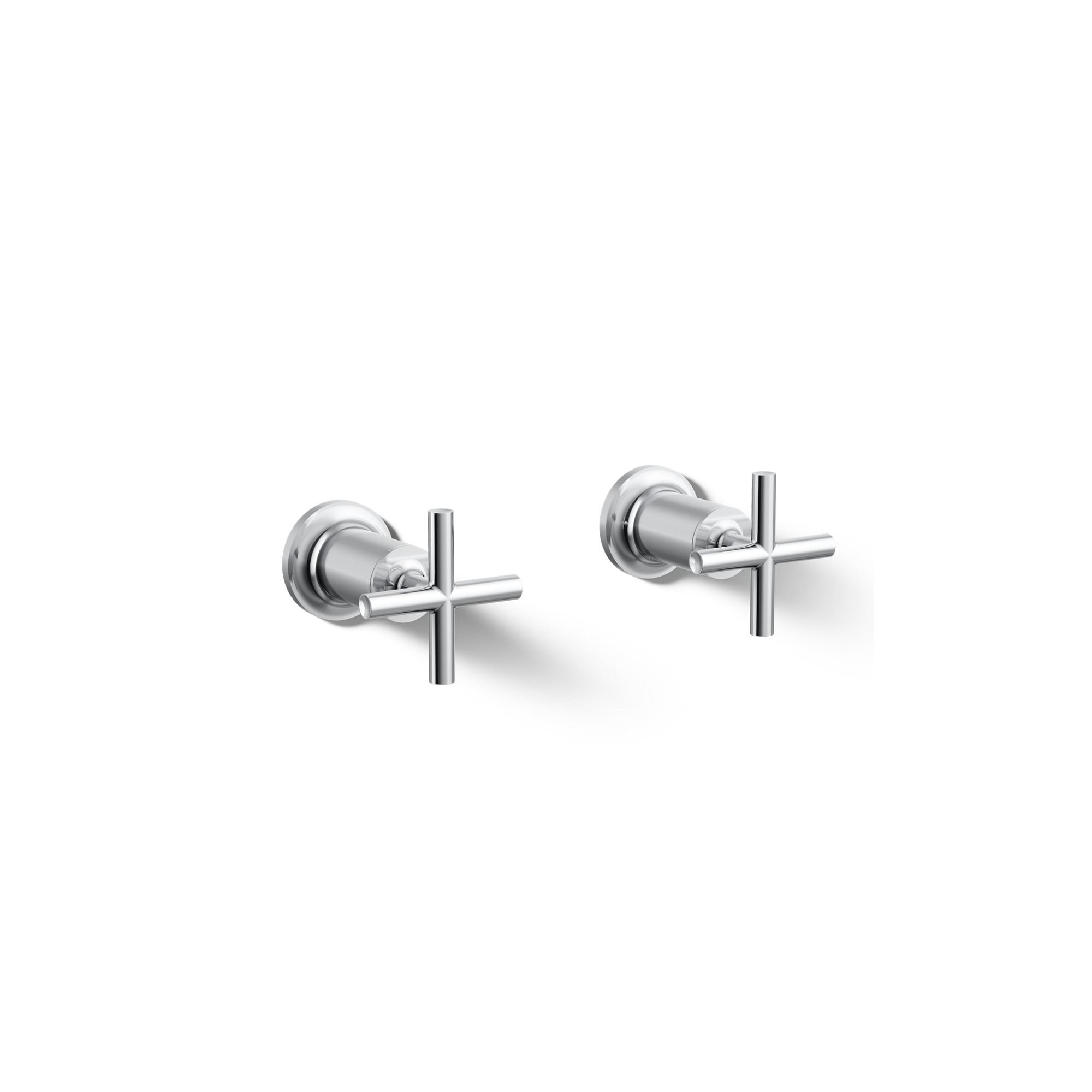 Purist Deck- or Wall-Mount High-Flow Bath Valve Trim with Cross Handle, Polished Chrome