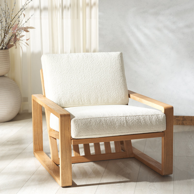 Chaise d'appoint Rahmel Boucle, Naturel