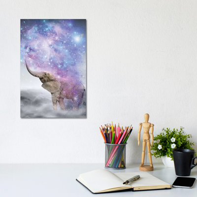 Elephant - Dust Galaxy 1 Piece Wrapped Canvas Wall Art