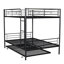 Lit superposé double au-dessus d'un lit gigogne double en métal - Solution pratique, moderne, épurée et fonctionnelle