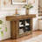 63" Long Console Table, Rustic Entryway Table With 4 Storage Cubes