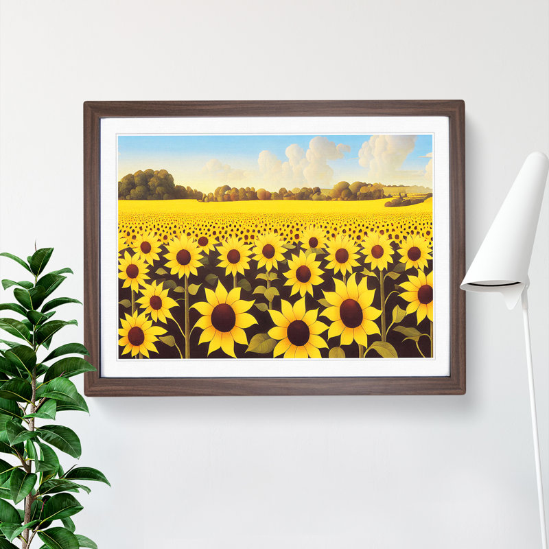 Glorious Sunflower Field - Framed Print