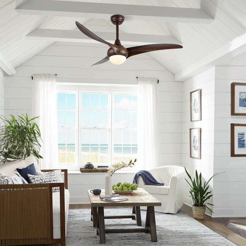 Ventilateur de plafond à 52 pales 52 po avec télécommande et ensemble d'éclairage inclus Coleigh, Brun