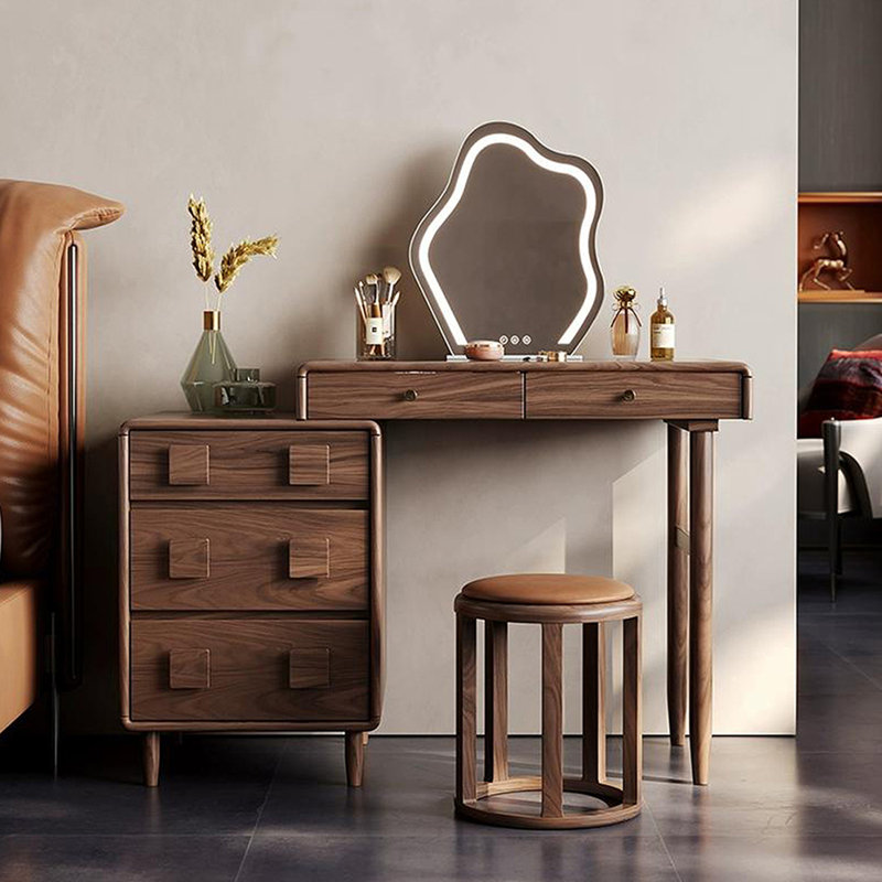 Makeup Vanity with Light mirror,5 drawers,1 chair