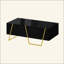 Table basse rectangulaire moderne ultrabrillante pour le salon avec rangement et base, 4 tiroirs
