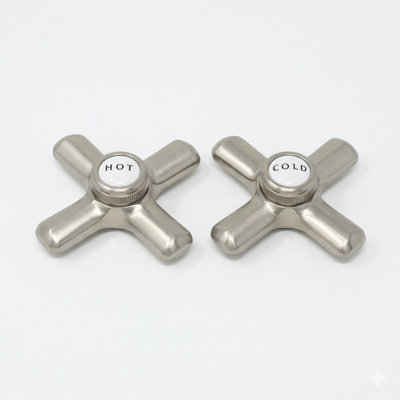 Strom Living P0217 Crosspoint Handles with Porcelain Button in Chrome