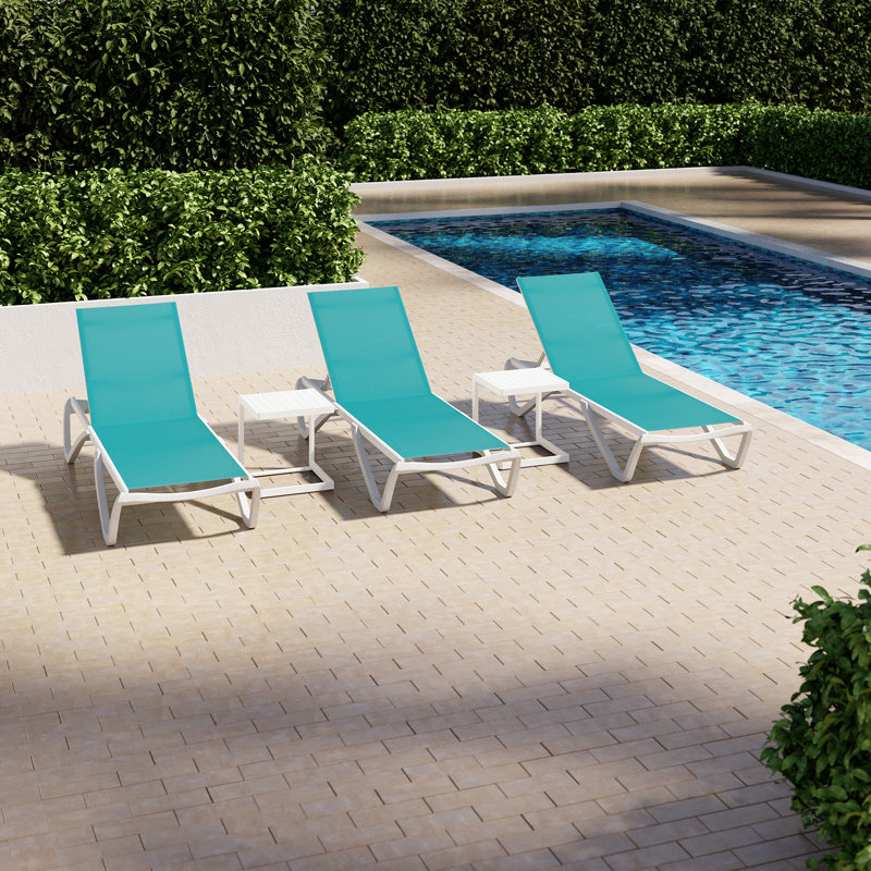 Chaise longue Wave, Turquoise
