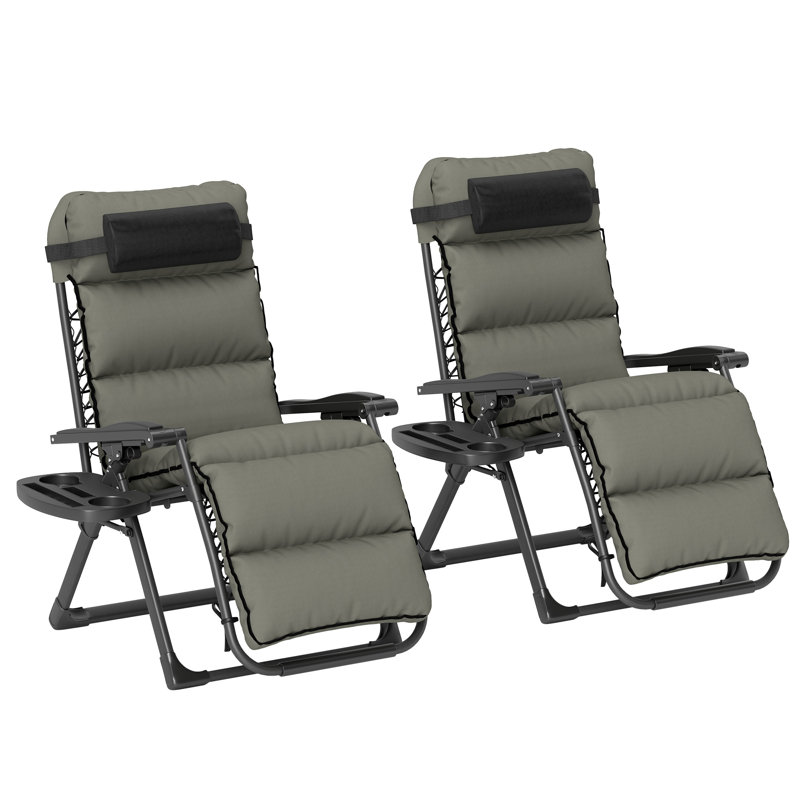 90cm Long Zero Gravity with Cushions, Grey