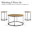3 Pcs Metal Coffee Table Set in Light Oak-1896029552