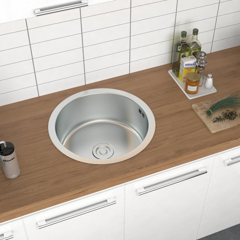 Belfry Kitchen Shawnna 430mm W Single Bowl Stainless Steel Drop-In Kitchen Sink 0