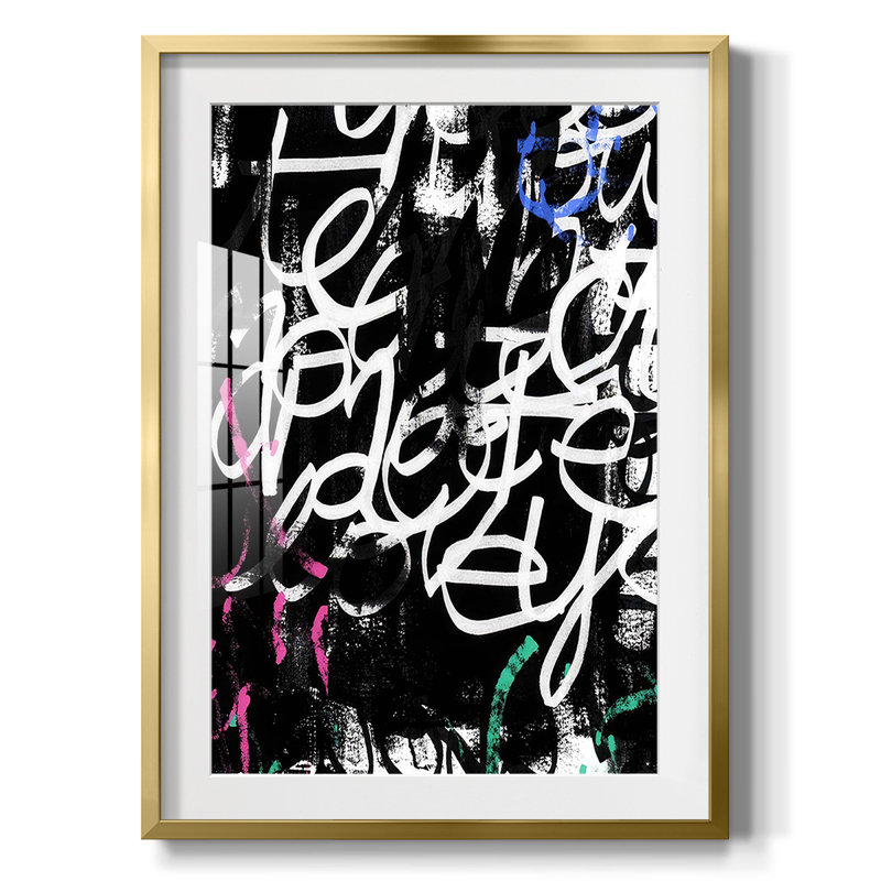 Graffiti Scribe I - impression encadrée, H 28,5 po x l 20,5 po, Doré