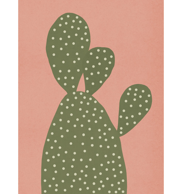 Modern Pink Cactus Print by Other Artist, 12 × 18, Matted Framed Print, White