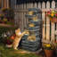 Outdoor Fountain with Lights
