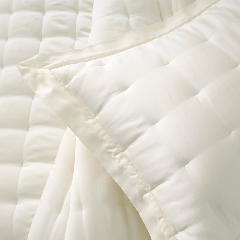 Silken Solid Puff Sham, Standard, Ivory