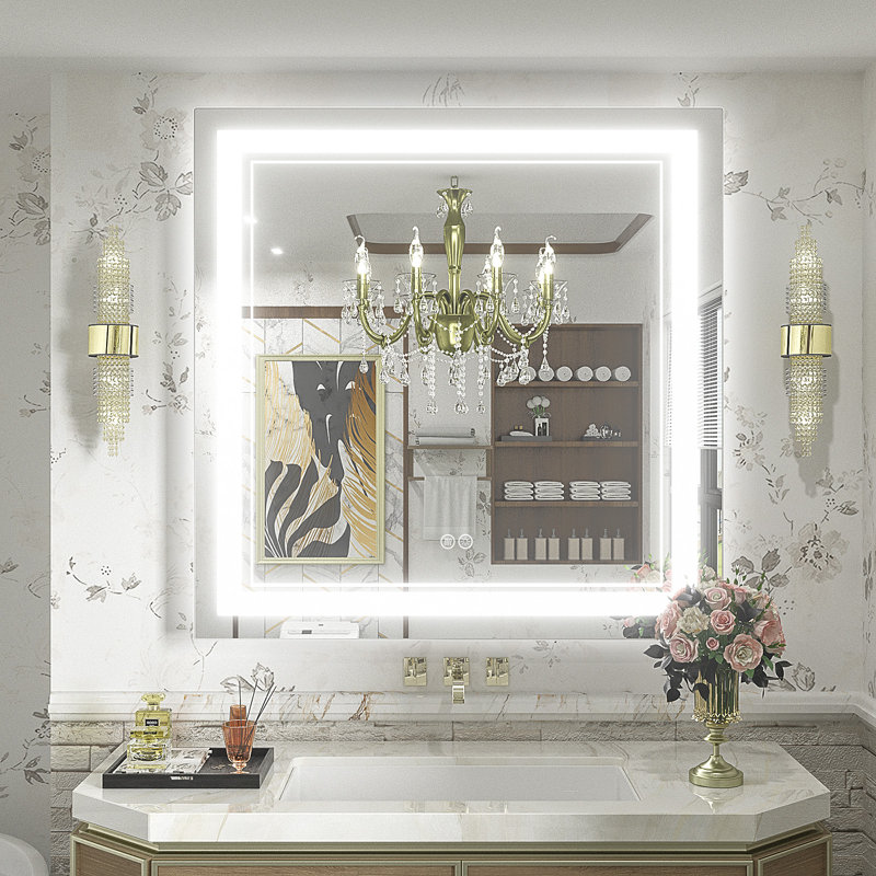  Wayfair Basics® UL Certified LED Anti-Fog Tempered Glass Bathroom/Vanity Mirror , 36" x 36"