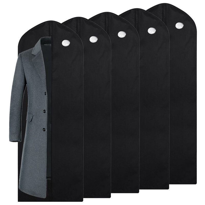 Merkel Plastic / Acrylic Garment Bag, 40.55" H x 23.62" W x 0.2" D, Black