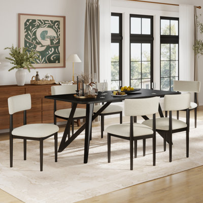 Axler Dining Set, Tripod-Cross Dining Table With Stylish Chairs, Light Oak