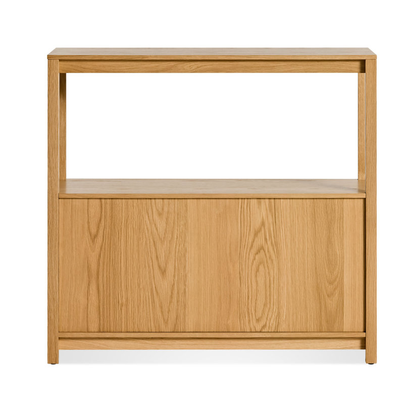 Open Plan Solid Wood Etagere Bookcase, White Oak