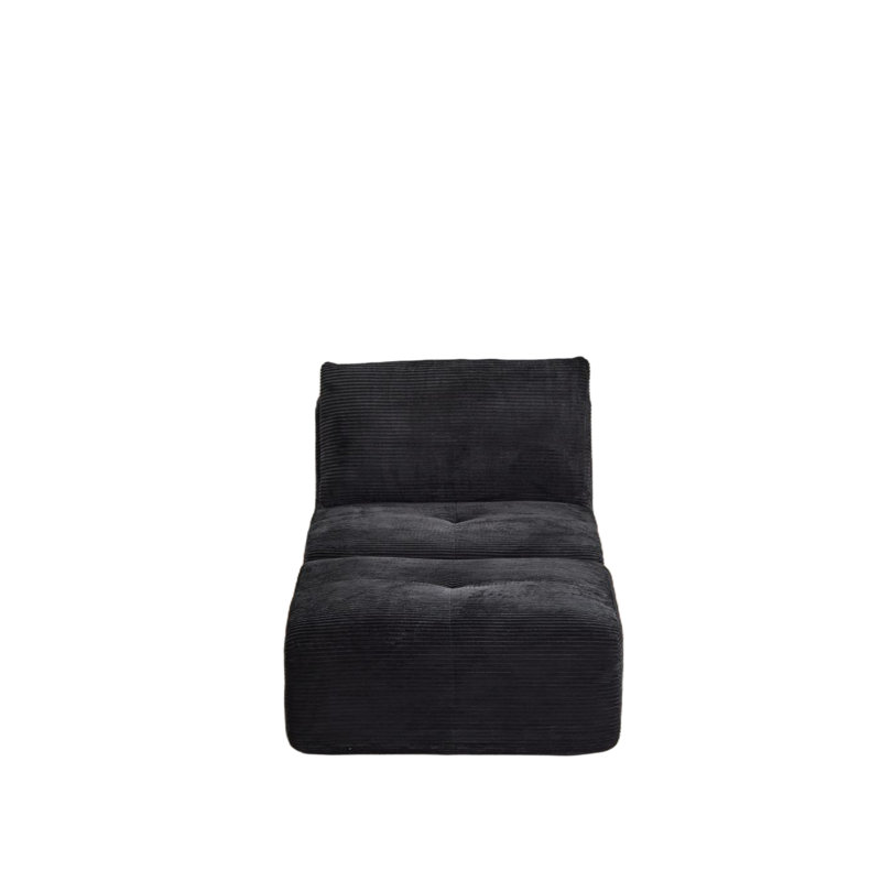 Mousse à mémoire de forme longue en velours côtelé velours côtelé pour le salon, pour animaux de compagnie, sans assemblage, mobile, rembourrage élevé, personnalisable, noir, plusieurs pièces idéales dans la combinaison personnalisable pour animaux de compagnie, noir
