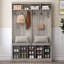 Banc de rangement pour arbre d'entrée et chaussures de 53 po de largeur avec tablettes, casiers et crochets pour vestibule, vestibule ou vestibule-404058156