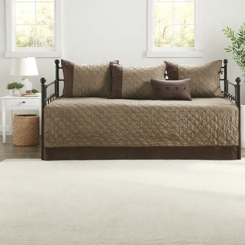 Rustic 6 Piece Reversible Bedding Sets, Microfiber Faux Suede, Cozy Cabin Decor